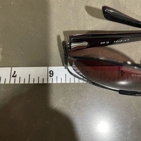 Vintage LANVIN Aviator Sunglasses Burgundy Black Case Cloth LV 2101 C 03 France main image 10